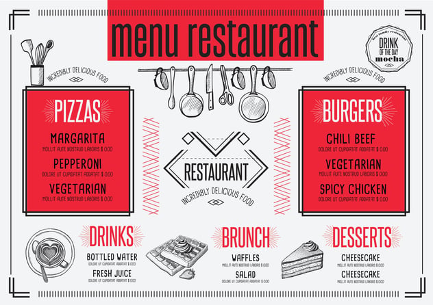 menu for a restaurant