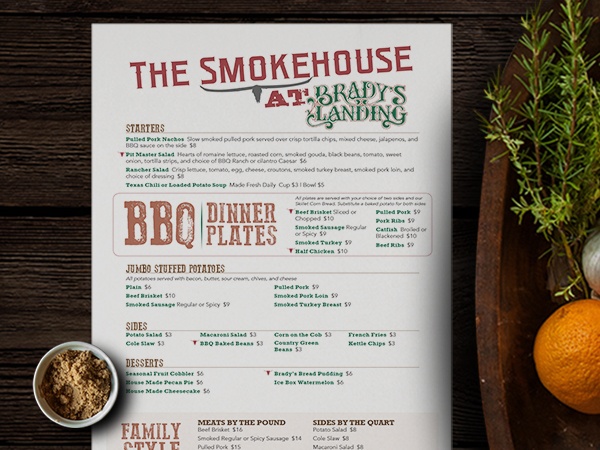 the smokehouse menu
