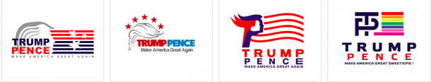 trump pence different logos