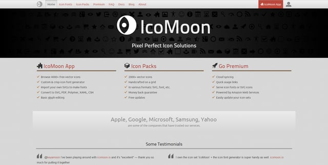 IcoMoon web page