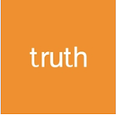 truth text in an orange background