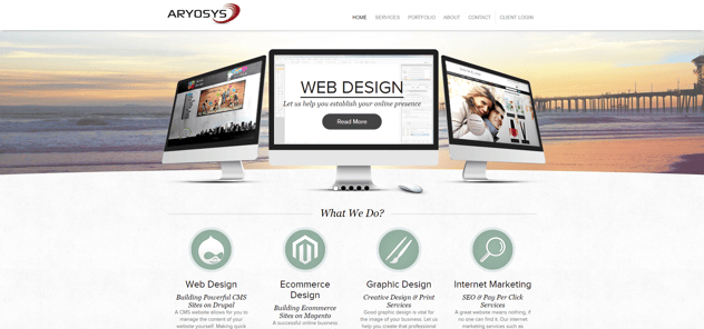 AryoSys home page