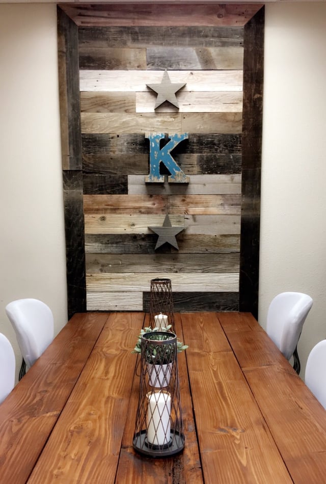 dining table with candles