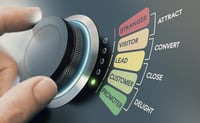 knob showing stranger, visitor, lead, customer and promoter as options. 