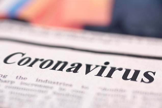  Coronavirus text on a newspaper