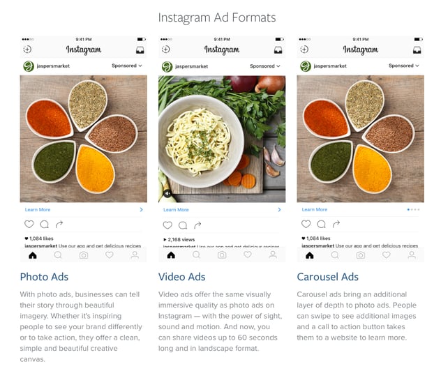 Instagram ad formats