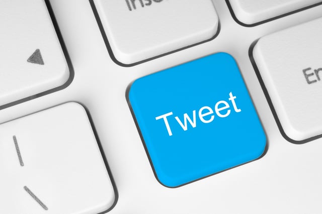 tweet word on a keyboard