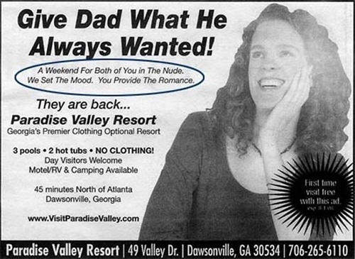 paradise valley resort advert