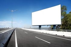 Blank Billboard beside the road