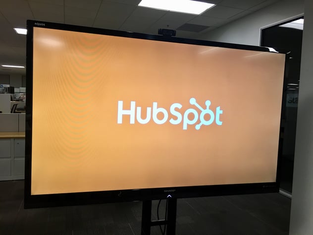 Hubspot Logo on a large screen