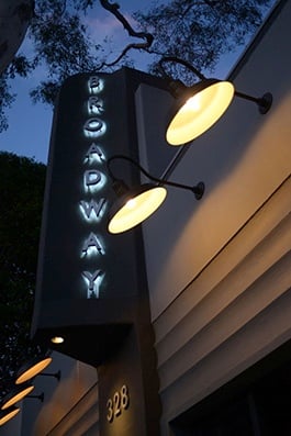 Broadway restaurant signage