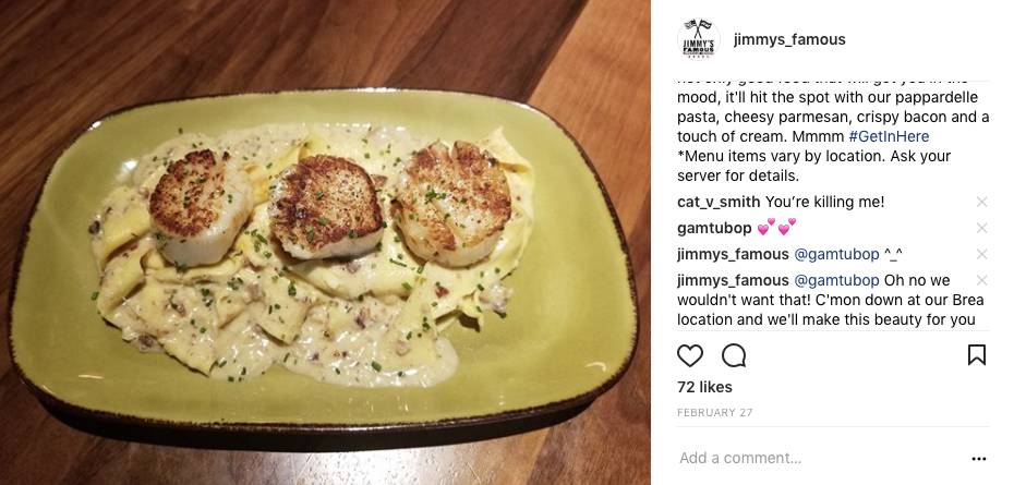 A plate of food with a caption