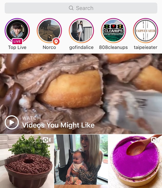 Instagram videos suggestion