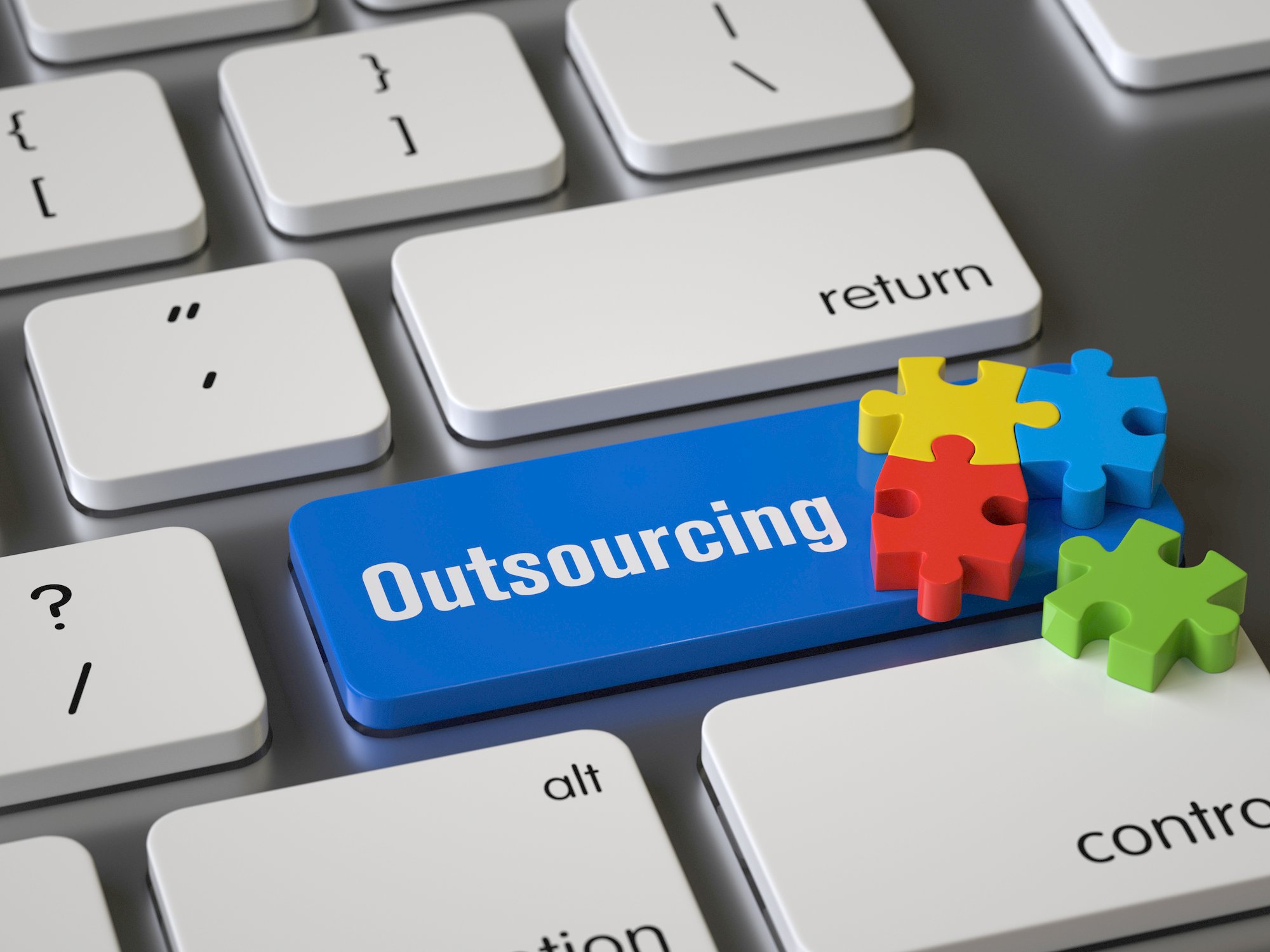 Word outsourcing on a keyboard