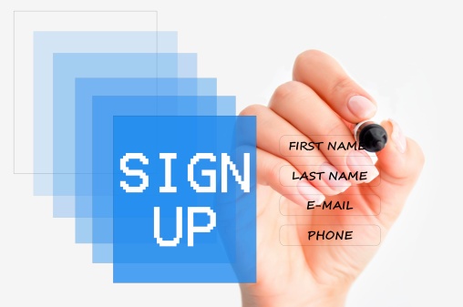 sign up page