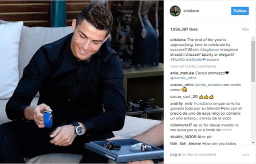Cristiano famous person Sample social media account posting engaging content.