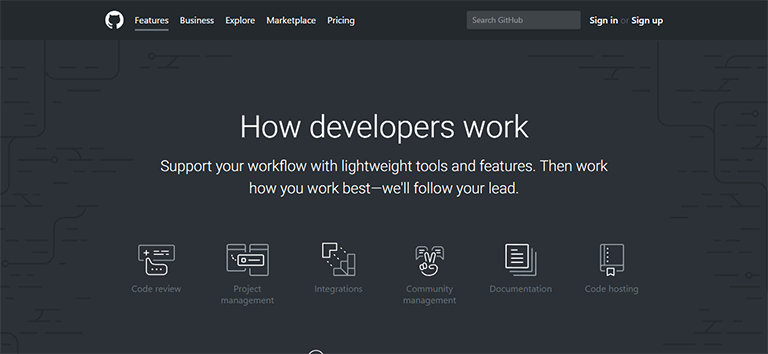 github homepage