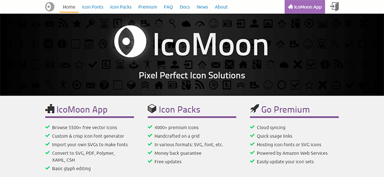icomoon homepage